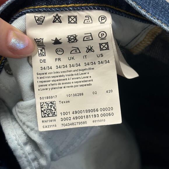 Hugo Boss Mid Wash Blue Mens‎ 33x33 Relaxed Straight Leg Streetwear Texas Jeans - Picture 5 of 12